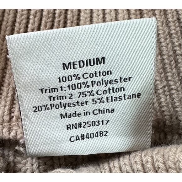 Varley Cardigan Sweater Size Medium Women’s Beige Zip Front - Picture 4 of 7